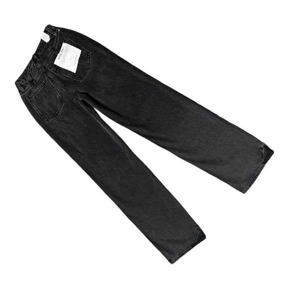 Women’s GOOD AMERICAN black hood 90’s high rise straight leg jeans - Picture 5 of 11